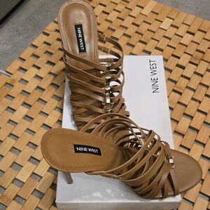 Nine West Brown Strappy Heels